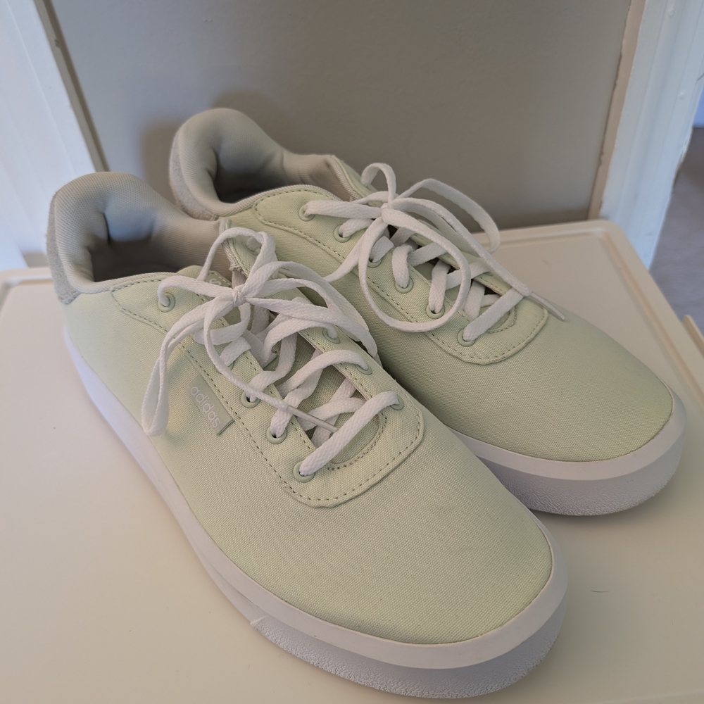 Adidas Light Green Sneakers with White Accents